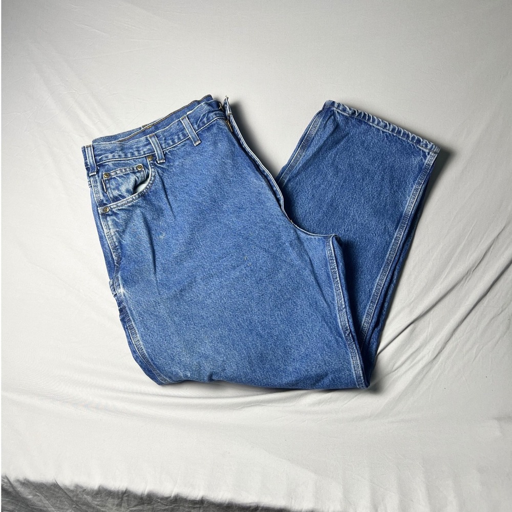Carhartt B171 DST Relaxed Fit Carpenter Jeans Dark Stone Blue Mens 46x30